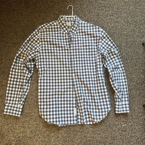 J. Crew Navy and White Gingham Shirt